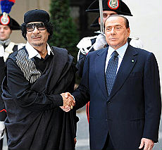 Berlusconi e Gheddafi a Roma