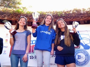Uno dei podi: da sinistra, Di Leo Leresin, Rosanna-Stancampiano e Schirru Enrica.