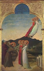 Sposalizio mitico di San Francesco con le Tre Virtù teologali (1450 c.ca) Sassetta