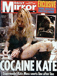 Un esempio di scandalismo: una copertina americana dedicata a Kate Moss non certo a fine benefico, né edificante.
