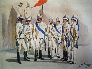 Dipinto di Quinto Cenni (1885) raffigurante un gruppo di ufficiali coloniali italiani