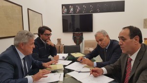 Da sx Giovanni Tumbiolo_ DirettPesca Tunisia Ridà Mrabet e Sottosegretario Pesca Abdallah Rabhi
