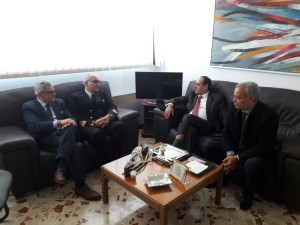 Da sx Tumbiolo_Com Capitaneria Mazara Maurizio Ricevuto_Sottosegretario tunisia Abdallah Rabhi_Dirett Rida Mrabet