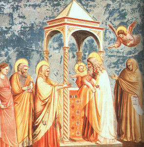 Giotto, Cappella degli Scrovegni: Presentazione al Tempio del bambin Gesù.