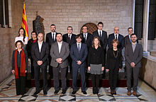 Foto ufficiale dell'auto proclamato governo della Catalogna: non ebbe alcun riconoscimento internazionale. Lo smembramento di una parte del territorio nazionale è contrario - in tutti gli stati - al dictat costituzionale.