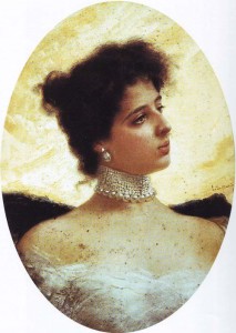 Una ritratto di France opera di Ettore De Maria Bergler, pittore che insegnò a Palemo.