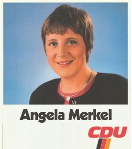 Quando debutto in politica, fresca di Germania Est, era giovane e carina. Chi l'avrebbe detto. Additata come "una peste" viene ritratta spesso con due mini baffetti inconfondibili...