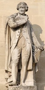 Una delle statue di Nicolas Condorcet, qui rappresentato in marmo al Louvre.