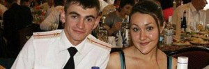 Prokhorenko con la moglie Ekaterina ad una festa durante l'ultima estate insieme.