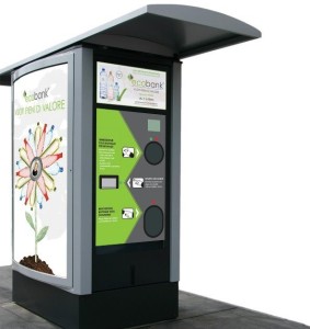 Ecobank per liberarsi di piccoli rifiuti elettrici ed elettronici.