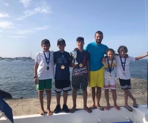 Una formazione della squadra Optimist della Canottieri Marsala.