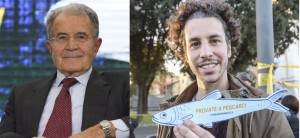 Prodi plaudente e tenero: le sardine lasciatele nuotare in pace.