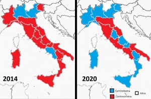 Ecco l'attuale distribuzione regione per regione: l'Italia è già a destra...