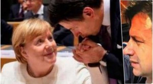 'Giuseppe fa il baciamano ad Angela'. Non manca mai agli italiani un tocco di galanteria.Ma questa potrebbe adesso rivelarsi pura forma...