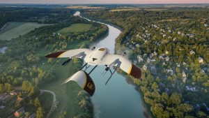 Un drone ad uso civile in volo