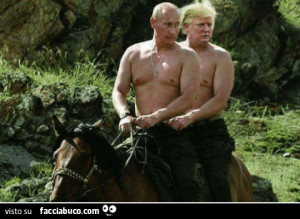 Una gustosa vignetta: Trump e Putin, uomini intelligenti colloquiano in amicizia. E' una svolta per il mondo.