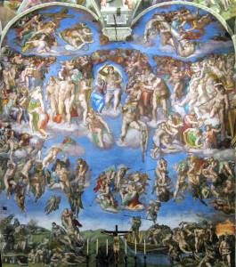 Il Giudizio universale, uno degli affreschi di Michelangelo Buonarroti nella Cappella Sistina.